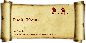 Mező Mózes névjegykártya
